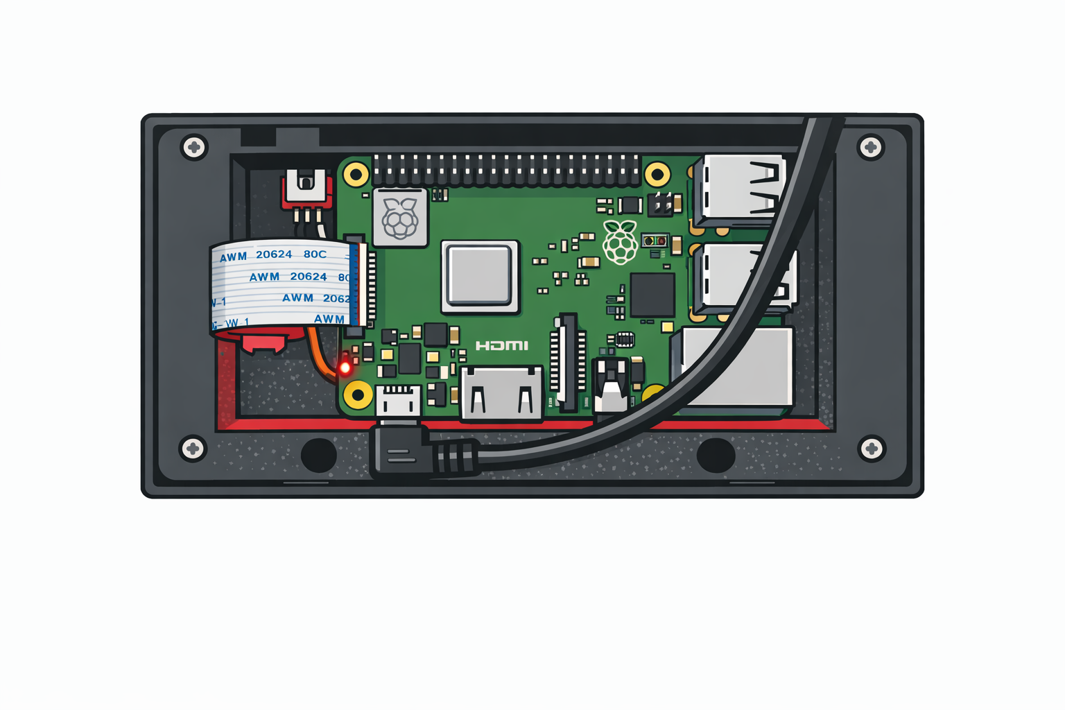Connecting USB cable to HAUI